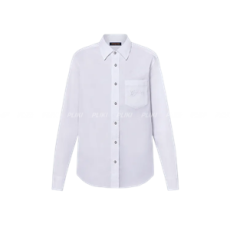 루이비통 엠브로이더드 롱 슬리브드 코튼 셔츠 1AFRMU