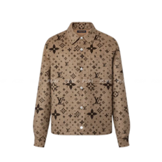 루이비통 모노그램 더블 페이스 울 실크 앤드 캐시미어 블렌드 오버셔츠