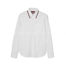 구찌 웹 디테일 옥스포드 화이트 코튼 셔츠