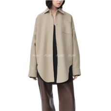 로에베 울 앤 캐시미어 오버셔츠 베이지