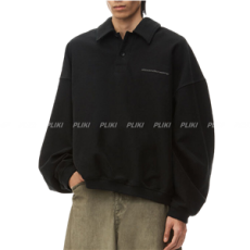 알렉산더 왕 오버사이즈 폴로 탑 블랙