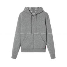 구찌 후드 집업 스웨터 그레이