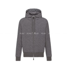 디올 아이콘스 후드 트랙 재킷 그레이