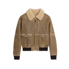 셀린느 빈티지 시어링 에비에이터 블루종 재킷