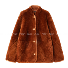 로로피아나 피어스 벨루어 시어링 재킷 브라운