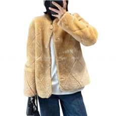 로로피아나 피어스 벨루어 시어링 재킷 베이지