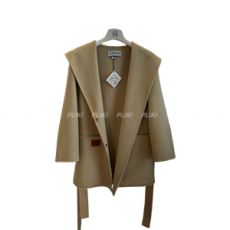 로에베 캐시미어 후드 코트 베이지