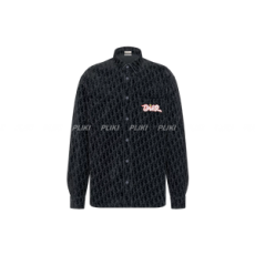 디올 x 카우스 블루 코튼 블렌드 데님 오버셔츠