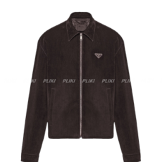 프라다 코튼 벨벳 블루종 재킷 브라운