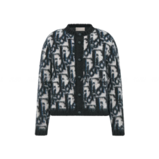 디올 오블리크 블루 모헤어 울 블렌드 니트 가디건