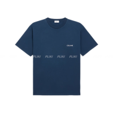 셀린느 코튼 저지 루즈 티셔츠 블루