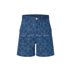 루이비통 엠브로이더드 다미에 데님 쇼츠