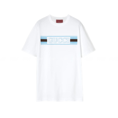 구찌 프린트 코튼 저지 티셔츠 화이트