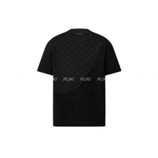 루이비통 그래픽 자카드 쇼트 슬리브드 크루넥