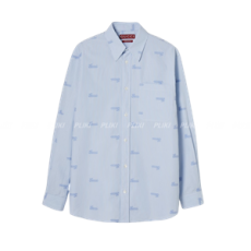 구찌 자수 스트라이프 코튼 라이트블루 셔츠