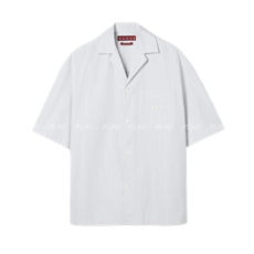 구찌 자수 스트라이프 코튼 셔츠