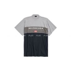 발렌시아가 유니티 스포츠 라지 핏 티셔츠 헤더 그레이