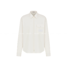 디올 & HYLTON NEL 화이트 코튼 트윌 지퍼 셔츠