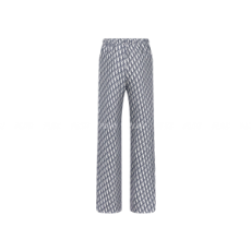 디올 화이트 & 블루 실크 트윌 오블리크 팬츠