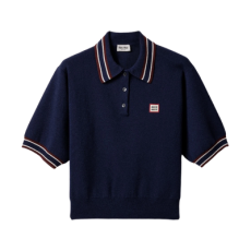 미우미우 울 앤 캐시미어 폴로 스웨터 네이비