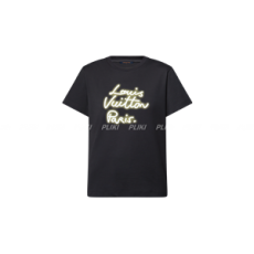 루이비통 글로우 시그니처 로고 코튼 티셔츠 1AHIL8