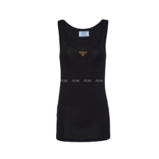 프라다 립 니트 저지 탱크탑 블랙