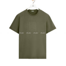 로에베 코튼 릴랙스 핏 티셔츠 카키그린