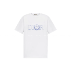 DIOR AND HYLTON NEL 화이트 코튼 저지 티셔츠