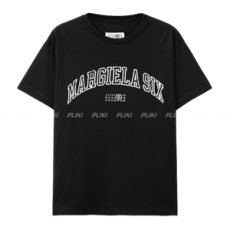 메종 마르지엘라 바시티 프린트 티셔츠 블랙