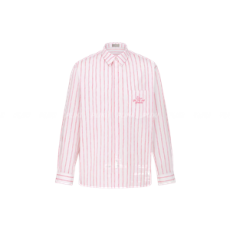 DIOR AND HYLTON NEL 핑크 스트라이프 코튼 포플린 셔츠
