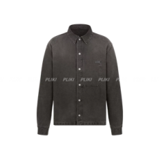 디올 블랙 코튼 트윌 오버셔츠