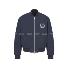 DIOR AND HYLTON NEL 네이비 블루 코튼 블렌드 봄버 재킷