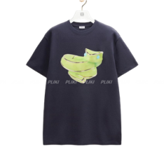 로에베 테크니컬 코튼 릴랙스 핏 티셔츠 네이비