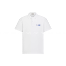 DIOR AND HYLTON NEL 화이트 코튼 피케 티셔츠