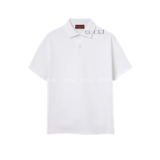 구찌 프린트 코튼 폴로 셔츠 화이트