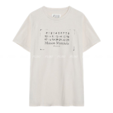 메종 마르지엘라 스탬프 로고 티셔츠 화이트