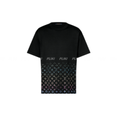 루이비통 모노그램 그래디언트 숏 슬리브 크루넥 블랙