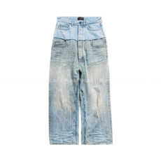 발렌시아가 컷업 배기 진 블루