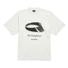 발렌시아가 360 선글라스 미디엄 핏 티셔츠 더티 화이트