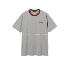 구찌 넥타이핑 미니 로고 반팔 티셔츠