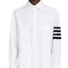 톰브라운 쉐도우 핀스트라이프 옥스포드 암밴드 롱슬리브 셔츠