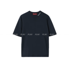 구찌 실크 인타르시아 코튼 티셔츠 보르도 네이비