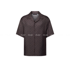 루이비통 프린트 모노그램 쇼트 슬리브드 실크 셔츠