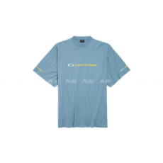 발렌시아가 오버사이즈 로고 자수 코튼 저지 티셔츠