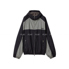 미우미우 테크니컬 실크 지퍼 블루종 재킷