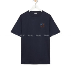 로에베 코튼 레귤러 핏 티셔츠 네이비