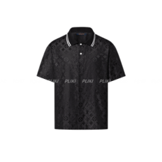 루이비통 모노그램 무아르 자카드 실크 쇼트 슬리브드 셔츠