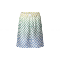 루이비통 다미에 그라데이션 프린트 실크 폴로 셔츠