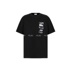 디올 아카이브 라벨 코튼 티셔츠