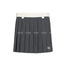 미우미우 그레이 플리츠 미니스커트